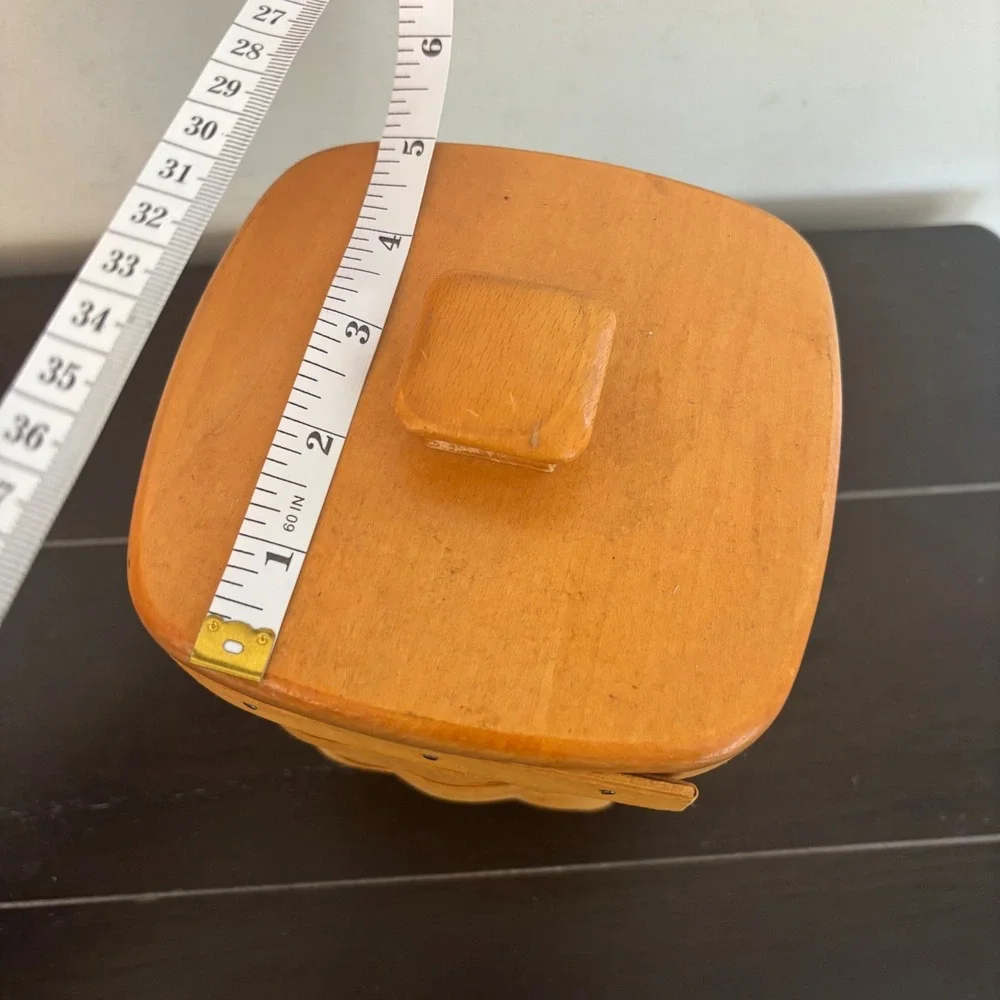 Longaberger | Spoon Basket with Wood Lid and Divider | 1999 Dresden‎ Ohio USA